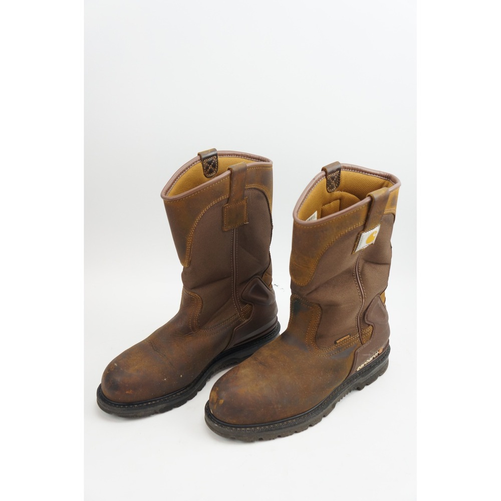 Carhartt Heritage Wellington Work Boots Size 9 Brown Waterproof Composite Toe GC